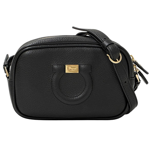 Ferragamo フェラガモ ショルダーバッグ ガンチーニ ブラック レザー レディース 【中古】