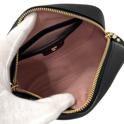 Ferragamo フェラガモ ショルダーバッグ ガンチーニ ブラック レザー レディース 【中古】