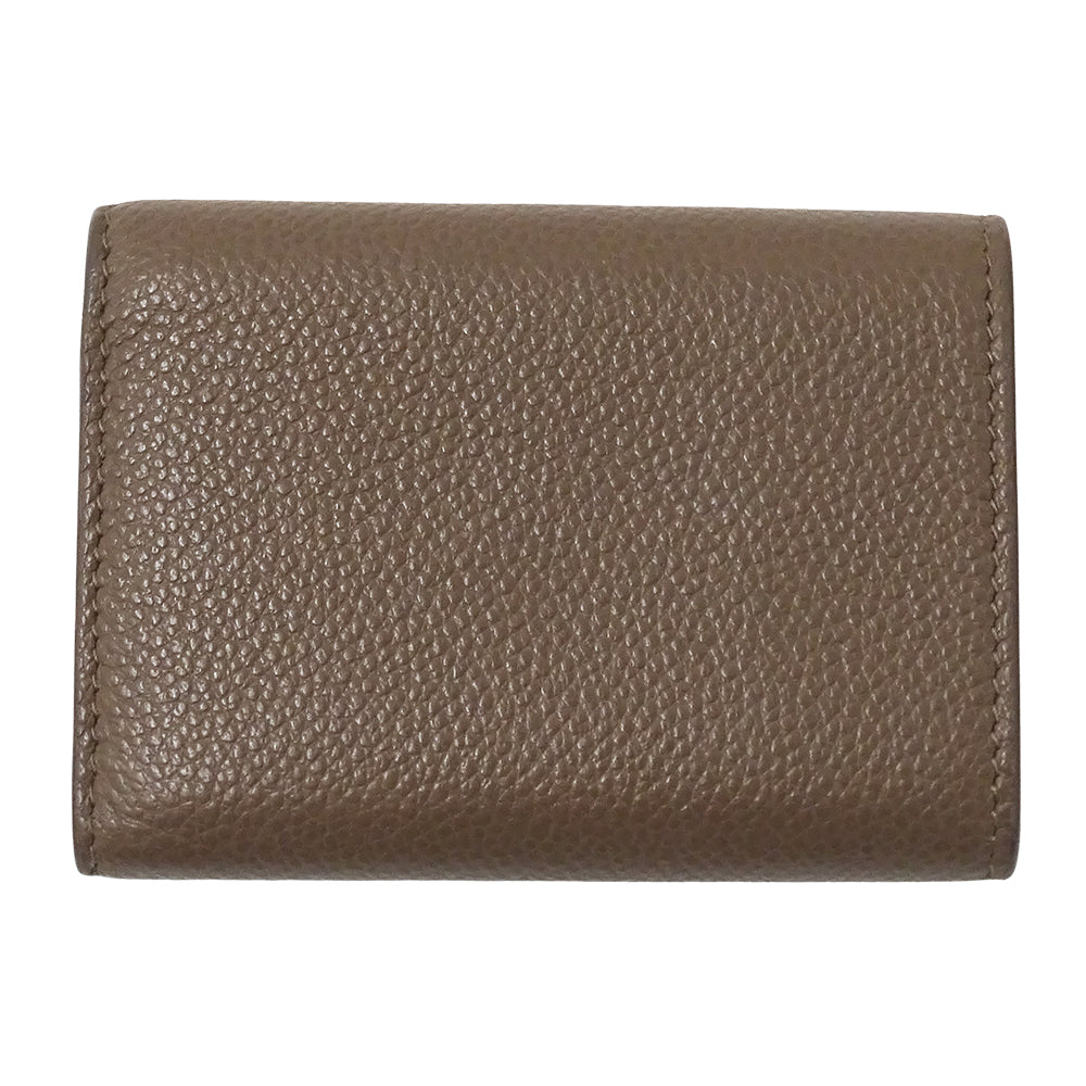 SAINT LAURENT サンローラン 三つ折り財布 トープ 620287 レザー レディース 【中古】