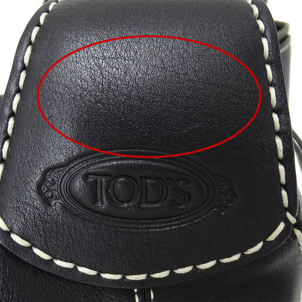 TOD’S トッズ ショルダーバッグ ブラック レザー レディース 【中古】