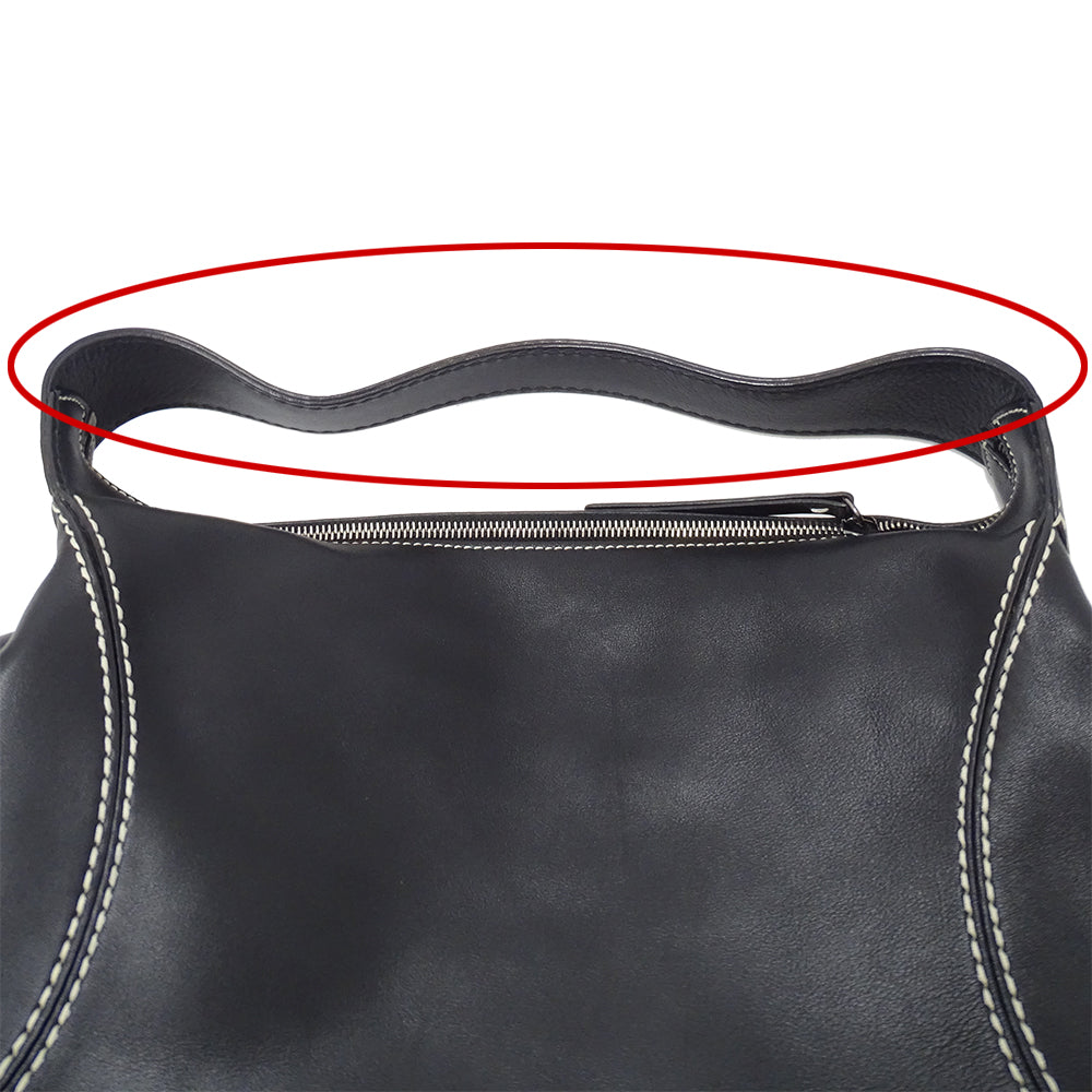 TOD’S トッズ ショルダーバッグ ブラック レザー レディース 【中古】