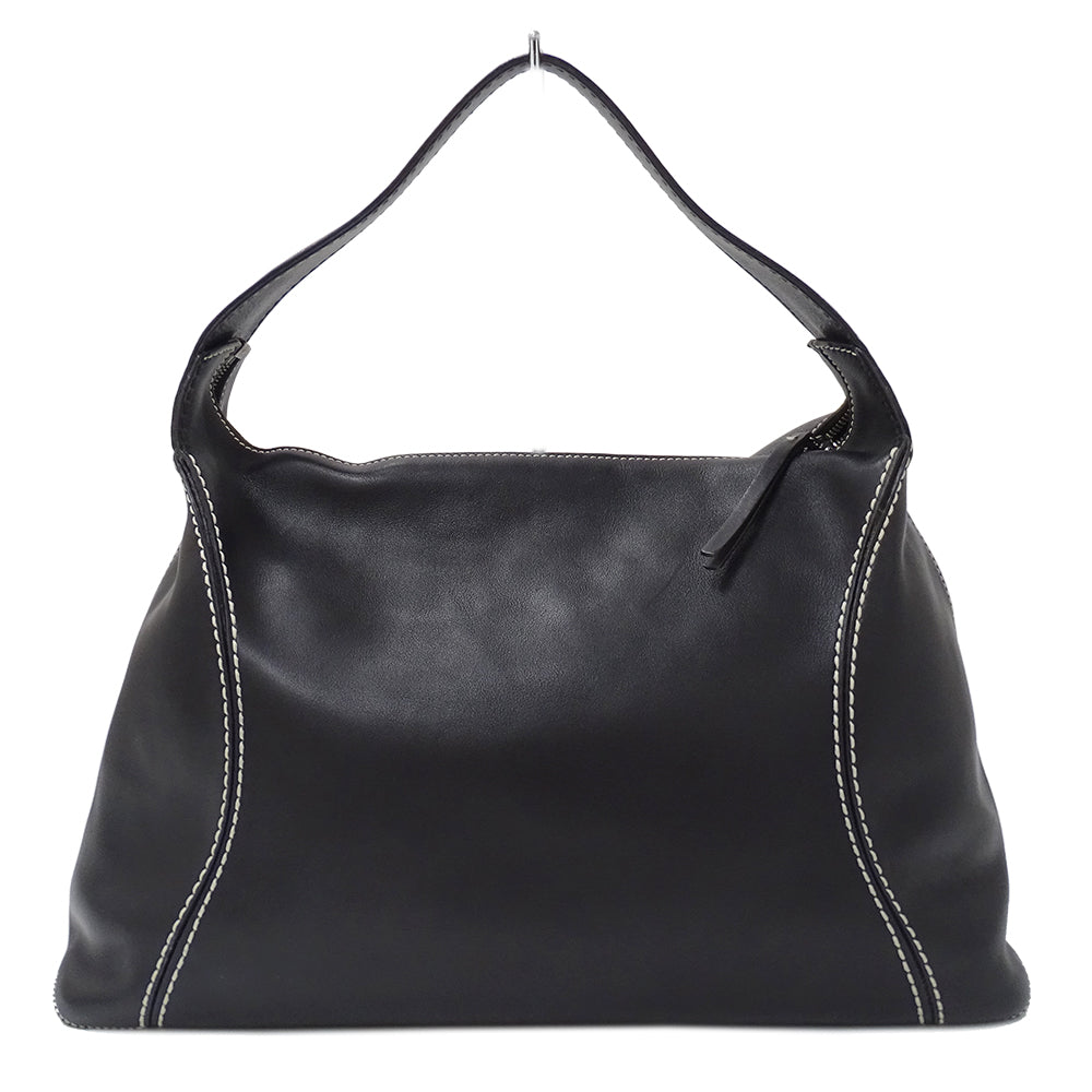 TOD’S トッズ ショルダーバッグ ブラック レザー レディース 【中古】