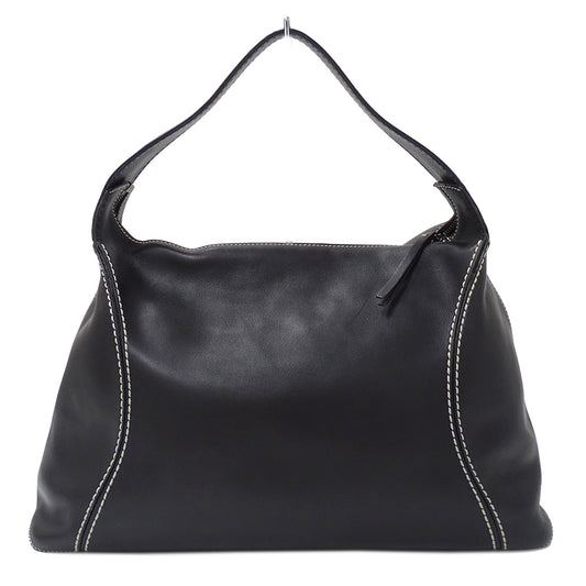 TOD’S トッズ ショルダーバッグ ブラック レザー レディース 【中古】