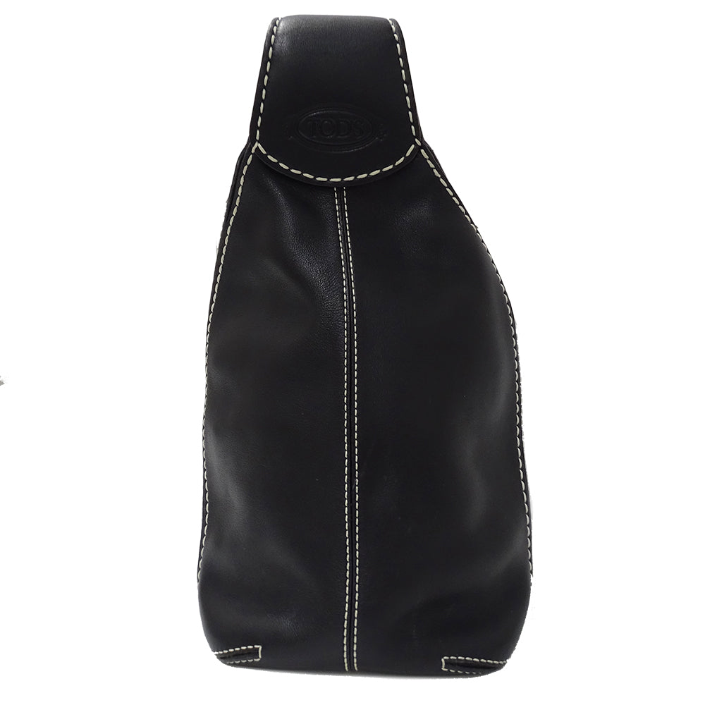 TOD’S トッズ ショルダーバッグ ブラック レザー レディース 【中古】