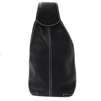 TOD’S トッズ ショルダーバッグ ブラック レザー レディース 【中古】