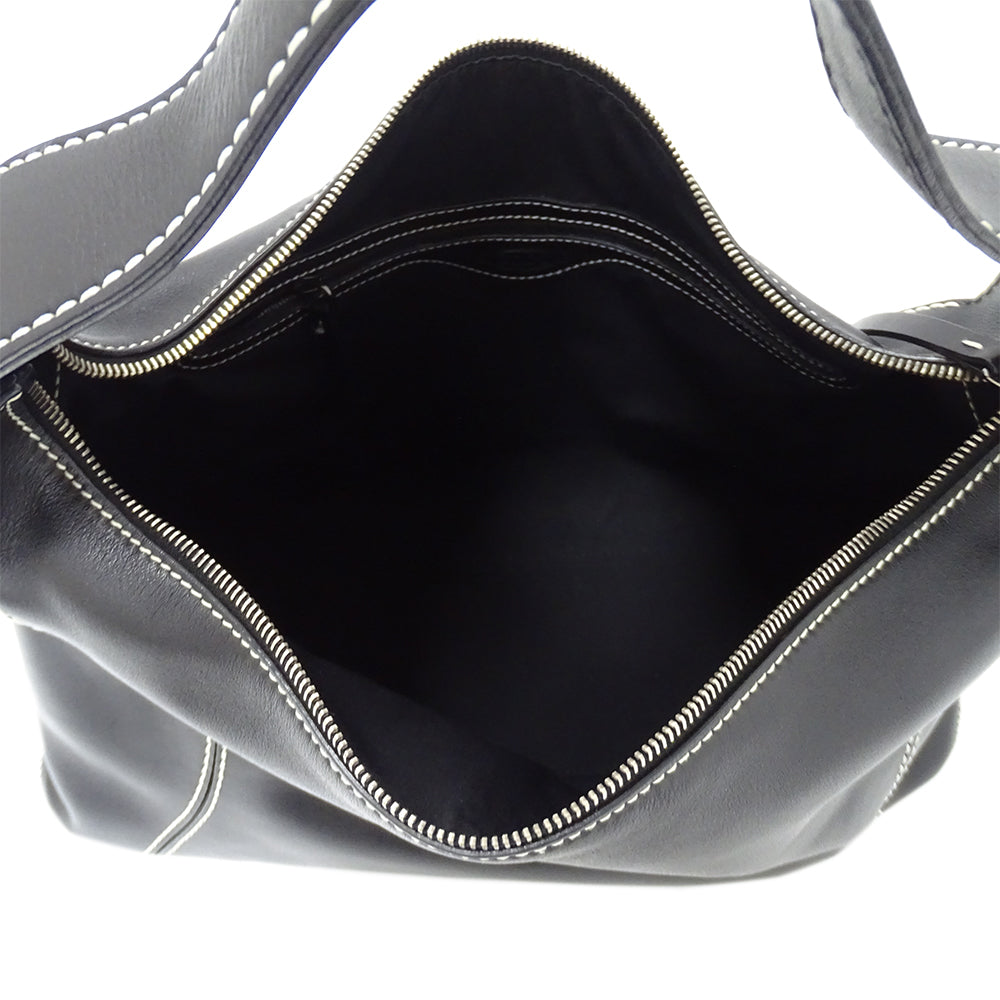 TOD’S トッズ ショルダーバッグ ブラック レザー レディース 【中古】