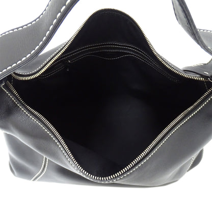 TOD’S トッズ ショルダーバッグ ブラック レザー レディース 【中古】