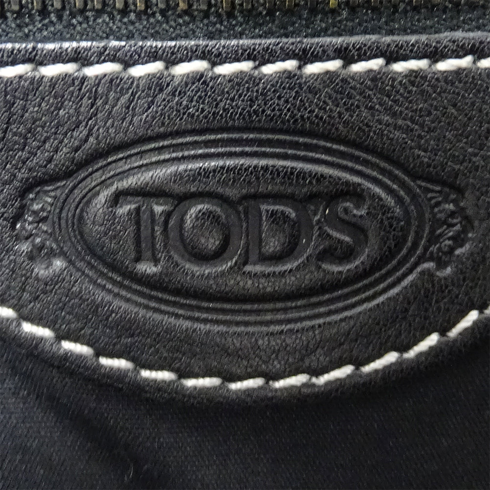 TOD’S トッズ ショルダーバッグ ブラック レザー レディース 【中古】