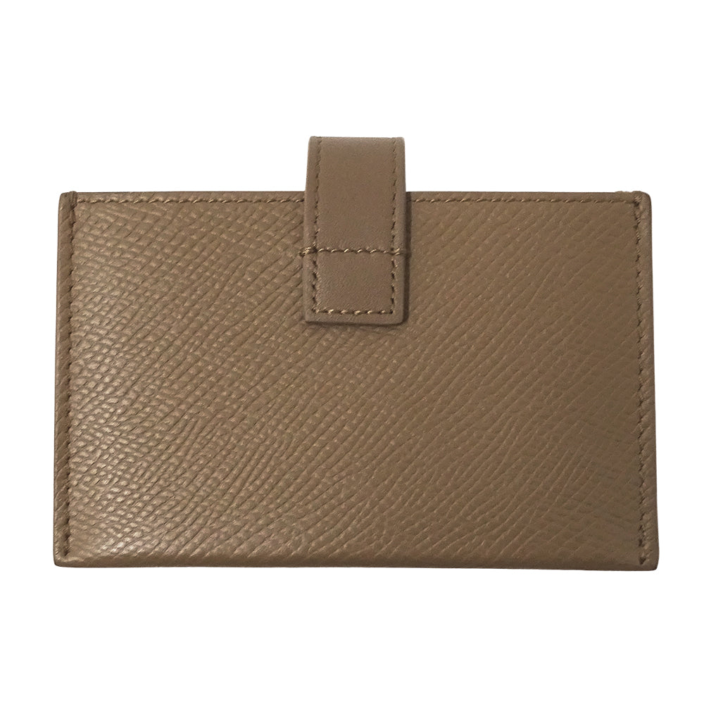 CELINE セリーヌ アコーディオン カードケース 名刺入れ ベージュ ブラウン レザー レディース メンズ 【中古】