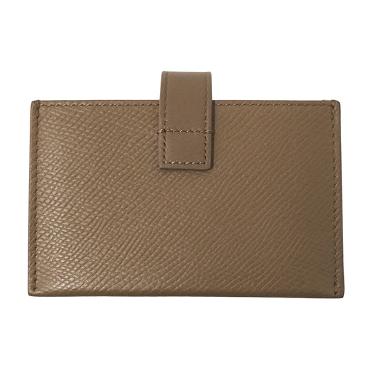 CELINE セリーヌ アコーディオン カードケース 名刺入れ ベージュ ブラウン レザー レディース メンズ 【中古】