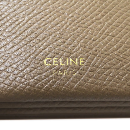 CELINE セリーヌ アコーディオン カードケース 名刺入れ ベージュ ブラウン レザー レディース メンズ 【中古】