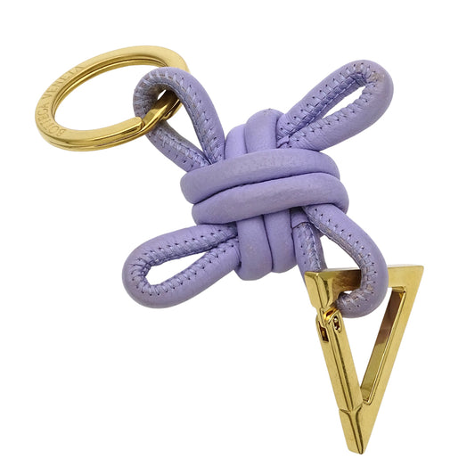 BOTTEGAVENETA ボッテガ・ヴェネタ キーホルダー レザー パープル ゴールド金具 レディース メンズ 【中古】