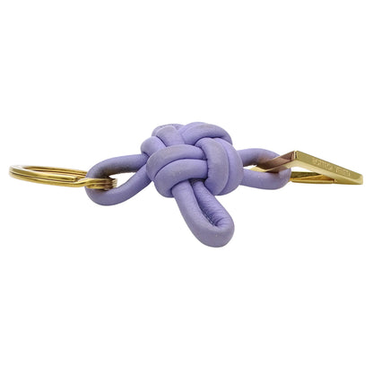 BOTTEGAVENETA ボッテガ・ヴェネタ キーホルダー レザー パープル ゴールド金具 レディース メンズ 【中古】
