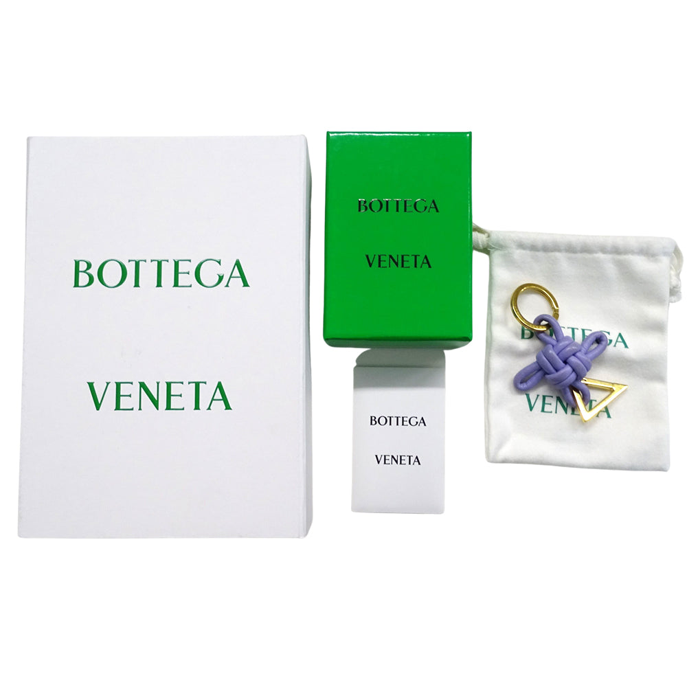 BOTTEGAVENETA ボッテガ・ヴェネタ キーホルダー レザー パープル ゴールド金具 レディース メンズ 【中古】