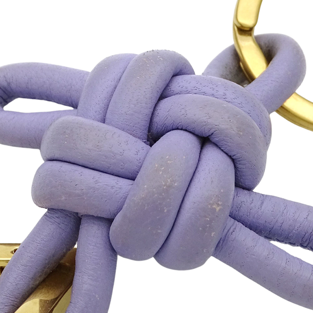 BOTTEGAVENETA ボッテガ・ヴェネタ キーホルダー レザー パープル ゴールド金具 レディース メンズ 【中古】