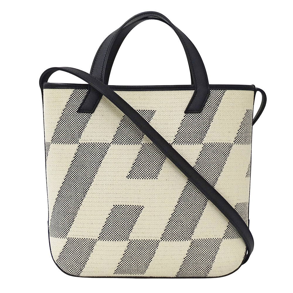 HERMES エルメス H・アン・ビエ PM ハンドバッグ ショルダーバッグ 2way ブラック トワルアッシュ レディース 【中古】