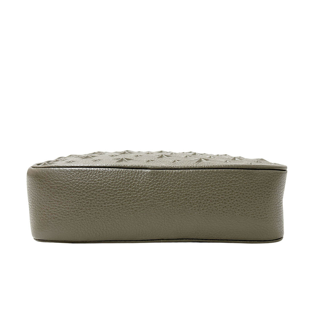 JIMMY CHOO ジミーチュウ ショルダーバッグ カーキグリーン レザー レディース 【中古】