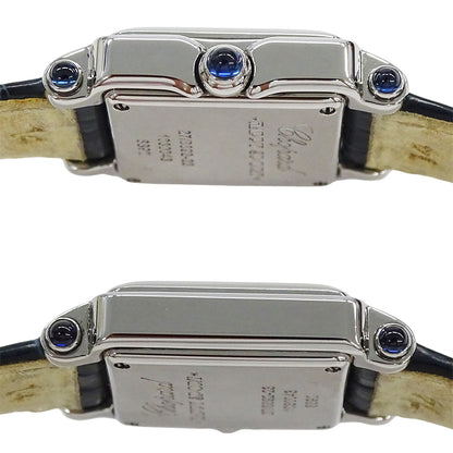 Chopard ショパール ハッピースポーツ スクエア 27/8892-23 レディース 腕時計 5Pダイヤ クオーツ QZ ステンレス レザー 磨き済み【中古】