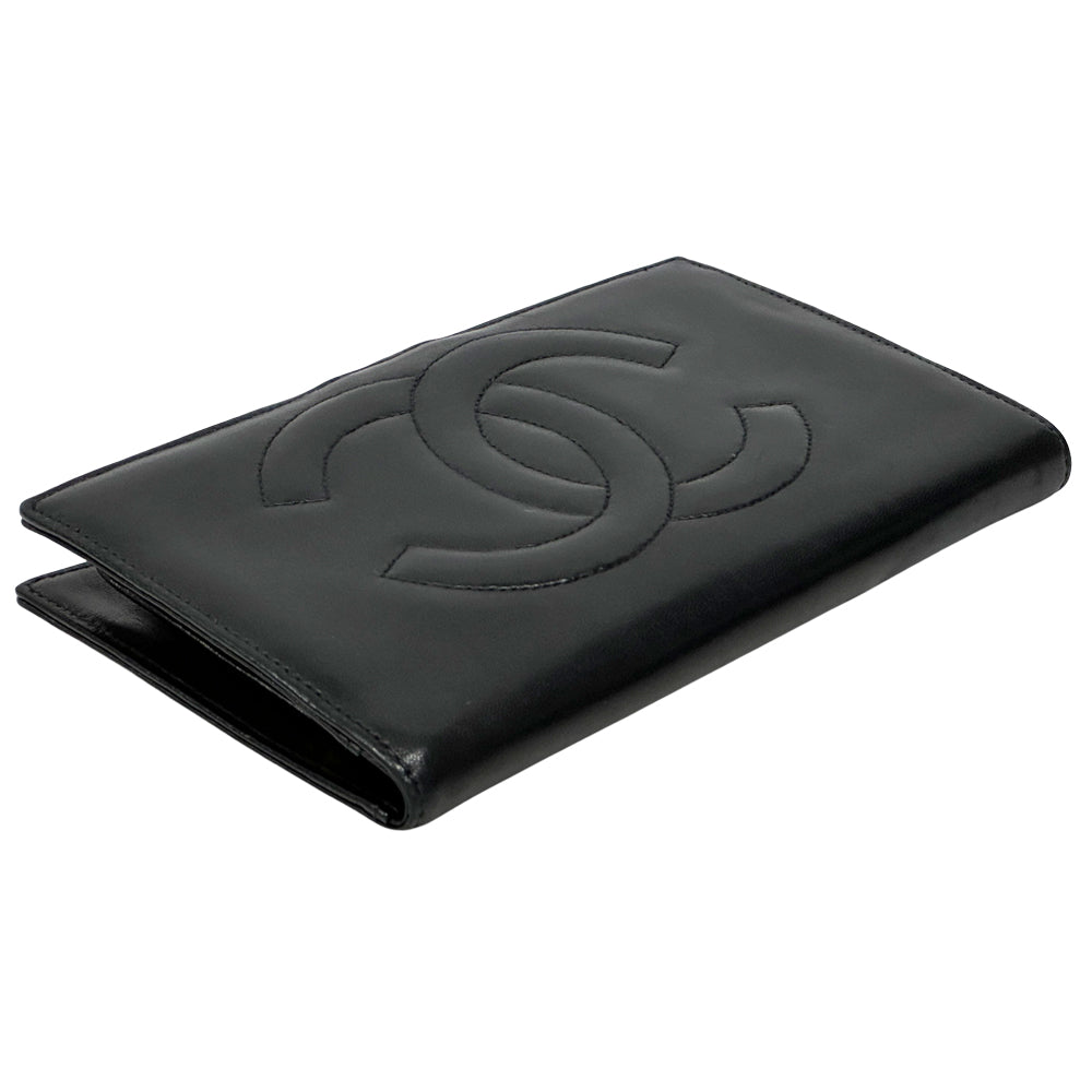 CHANEL シャネル 長財布 ココマーク ブラック ラムスキン レディース 【中古】