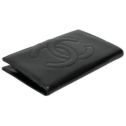 CHANEL シャネル 長財布 ココマーク ブラック ラムスキン レディース 【中古】