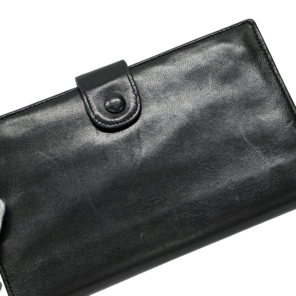 CHANEL シャネル 長財布 ココマーク ブラック ラムスキン レディース 【中古】