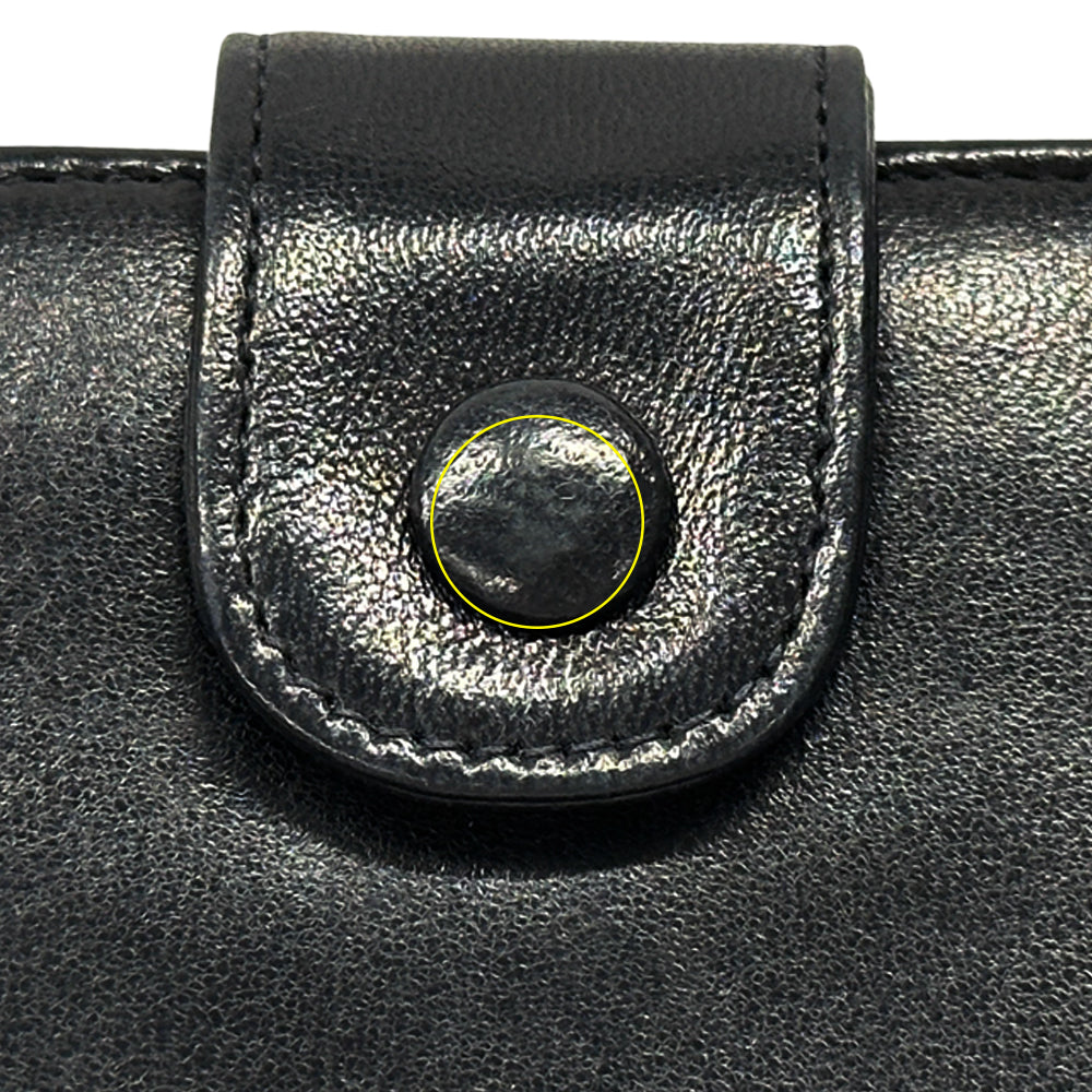 CHANEL シャネル 長財布 ココマーク ブラック ラムスキン レディース 【中古】