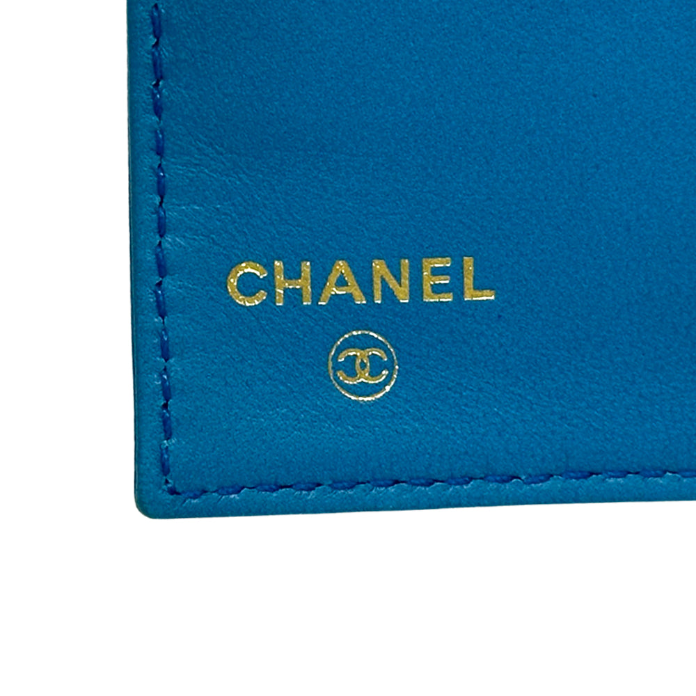 CHANEL シャネル 長財布 ココマーク ブルー キャビアスキン レディース 【中古】