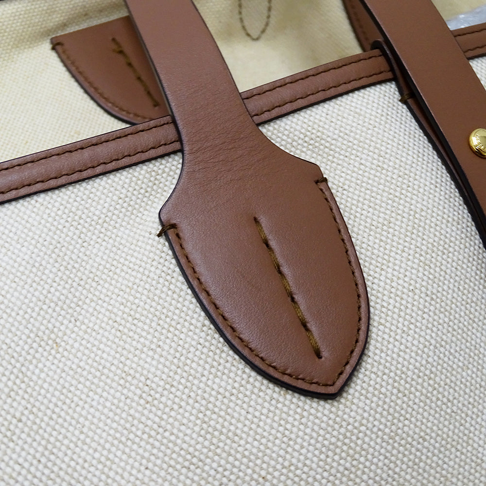 BURBERRY バーバリー トートバッグ ベージュ ブラウン キャンバス レディース 【中古】