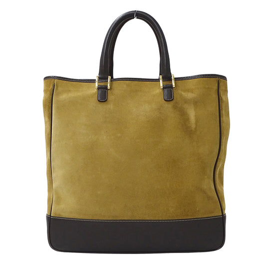 LOEWE ロエベ トートバッグ ベージュ ブラウン スエード レディース 【中古】