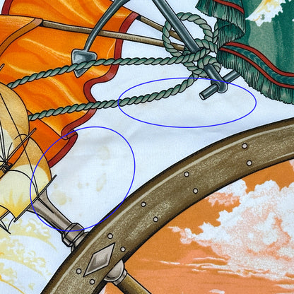HERMES エルメス カレ90 vive le vent 風よ吹け スカーフ イエロー マルチカラー シルク レディース 【中古】