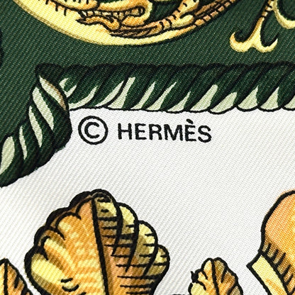 HERMES エルメス カレ90 LVDOVICVS MAGNVS 白い馬に跨ったルイ14世 スカーフ グリーン マルチカラー シルク レディース 【中古】