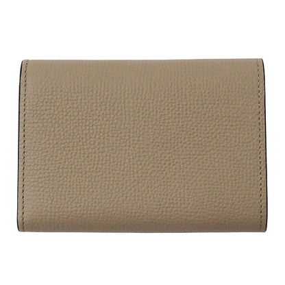 LOEWE ロエベ アナグラム バーティカルウォレット 三つ折り財布 ベージュ カーフ レディース 【中古】