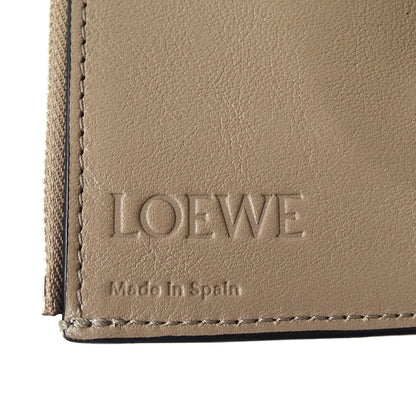 LOEWE ロエベ アナグラム バーティカルウォレット 三つ折り財布 ベージュ カーフ レディース 【中古】