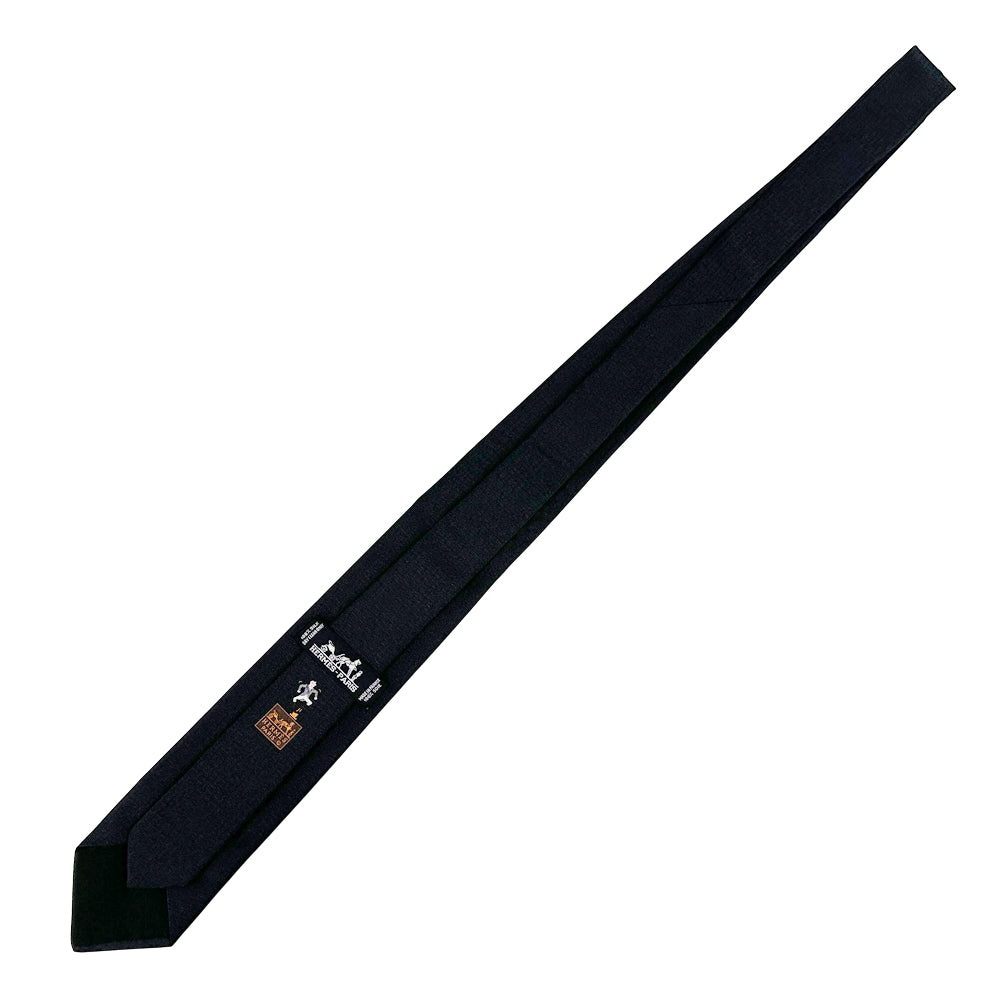 HERMES エルメス ネクタイ ブラック シルク メンズ 【中古】