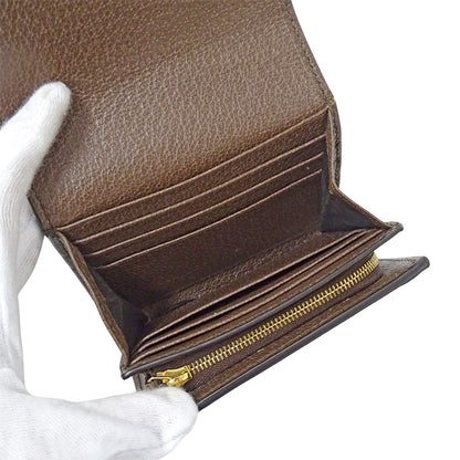 GUCCI グッチ 二つ折り財布 オフィディア ベージュ ブラウン 598662 GGスプリーム レディース 【中古】