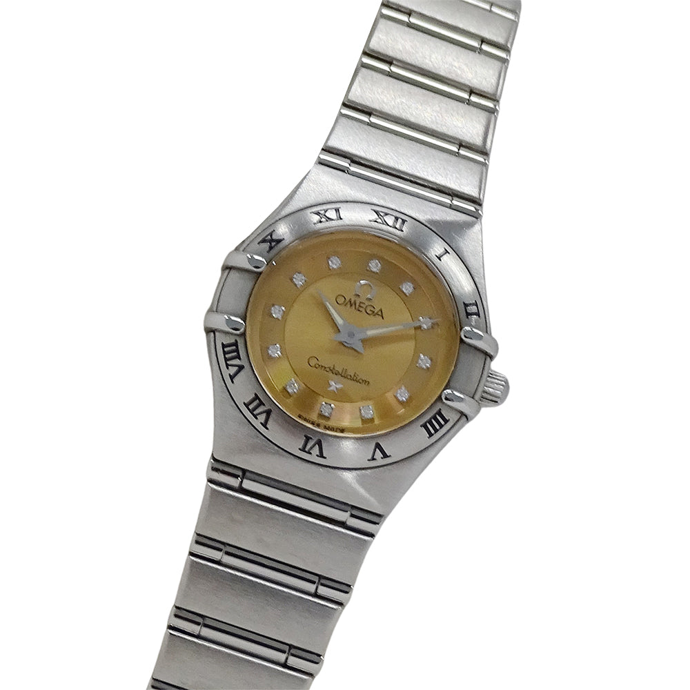 OMEGA オメガ コンステレーション シンディクロフォード 1564.65 レディース 腕時計 クオーツ QZ SS ダイヤモンド 磨き済み【中古】