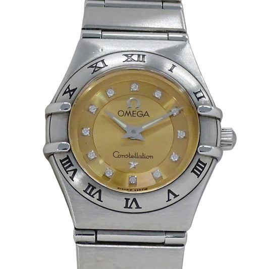 OMEGA オメガ コンステレーション シンディクロフォード 1564.65 レディース 腕時計 クオーツ QZ SS ダイヤモンド 磨き済み【中古】