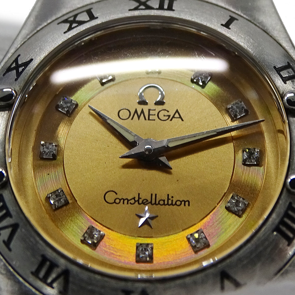 OMEGA オメガ コンステレーション シンディクロフォード 1564.65 レディース 腕時計 クオーツ QZ SS ダイヤモンド 磨き済み【中古】