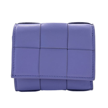 BOTTEGAVENETA ボッテガ・ヴェネタ カセット スモール ウォレット 三つ折り財布 パープル レディース メンズ 【中古】
