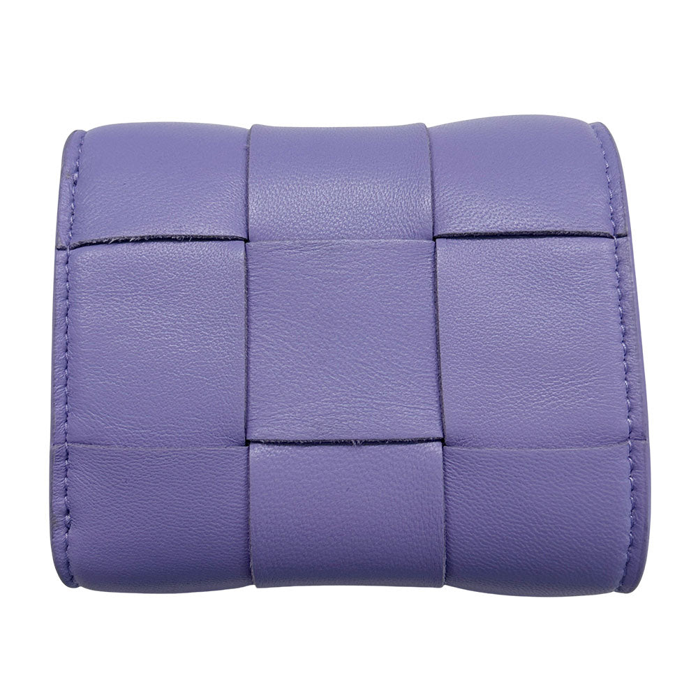 BOTTEGAVENETA ボッテガ・ヴェネタ カセット スモール ウォレット 三つ折り財布 パープル レディース メンズ 【中古】