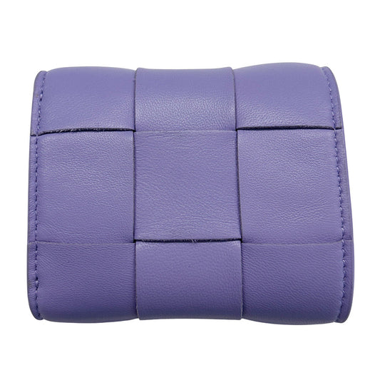 BOTTEGAVENETA ボッテガ・ヴェネタ カセット スモール ウォレット 三つ折り財布 パープル レディース メンズ 【中古】