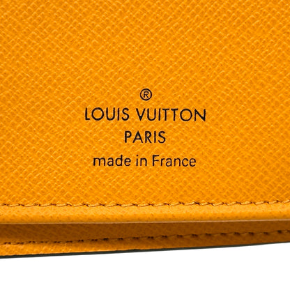 LOUIS VUITTON ルイ・ヴィトン ポルトフォイユ・ブラザ 長財布 モノグラム マカサー サフランオレンジ ブラウン M82551 メンズ 【中古】