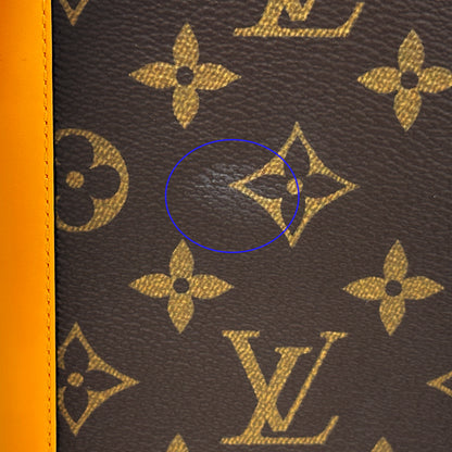 LOUIS VUITTON ルイ・ヴィトン ポルトフォイユ・ブラザ 長財布 モノグラム マカサー サフランオレンジ ブラウン M82551 メンズ 【中古】