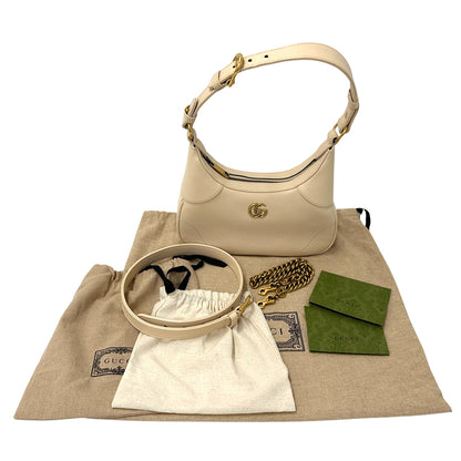 GUCCI グッチ アフロディーテ ショルダーバッグ GGマーモント ライトベージュ ゴールド金具 731817 レザー レディース 3way 【中古】