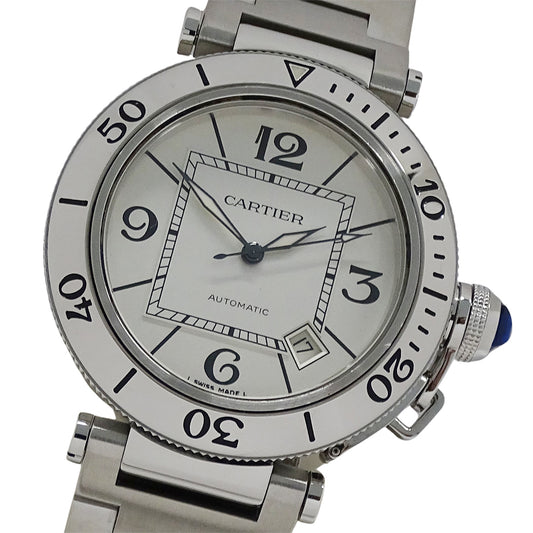 Cartier カルティエ パシャ シータイマー W31080M7 メンズ 腕時計 デイト 自動巻き AT ステンレス 磨き済み【中古】