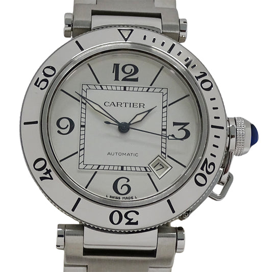 Cartier カルティエ パシャ シータイマー W31080M7 メンズ 腕時計 デイト 自動巻き AT ステンレス 磨き済み【中古】