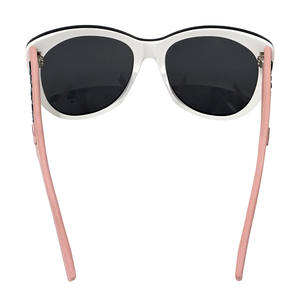 Dior ディオール フルリム バタフライ サングラス ピンク ブラック プラスチック シリコン レディース 【中古】