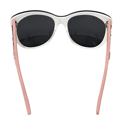 Dior ディオール フルリム バタフライ サングラス ピンク ブラック プラスチック シリコン レディース 【中古】