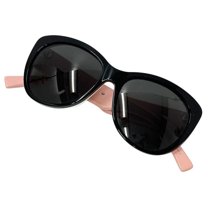 Dior ディオール フルリム バタフライ サングラス ピンク ブラック プラスチック シリコン レディース 【中古】