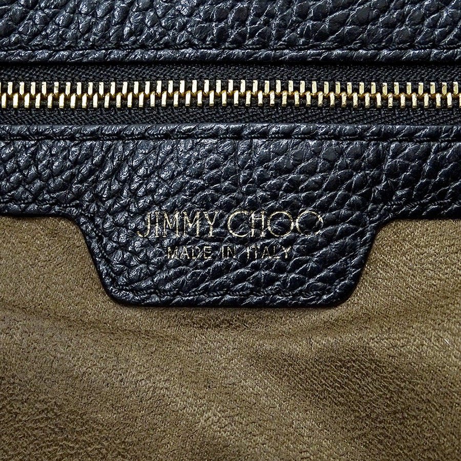 JIMMY CHOO ジミーチュウ ハンドバッグ トートバッグ ショルダーバッグ 2way ブラック レザー レディース 【中古】